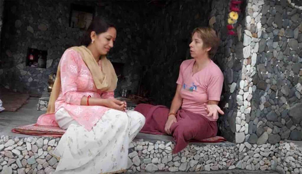 uttarakhand mom studio interview with Nikol Giri (nicole jaquis) - relativelyLocal in the media and press. Uma Giri Kutir at Taptkund Mahadev Mandir, Saling village, Himalayas, Kumaon, Bageshwar District, Uttarakhand, North India