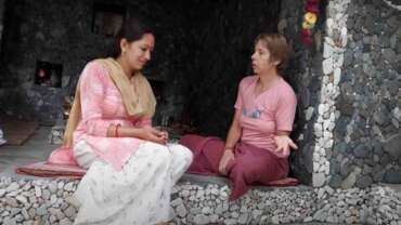 uttarakhand mom studio interview with Nikol Giri (nicole jaquis) - relativelyLocal in the media and press. Uma Giri Kutir at Taptkund Mahadev Mandir, Saling village, Himalayas, Kumaon, Bageshwar District, Uttarakhand, North India